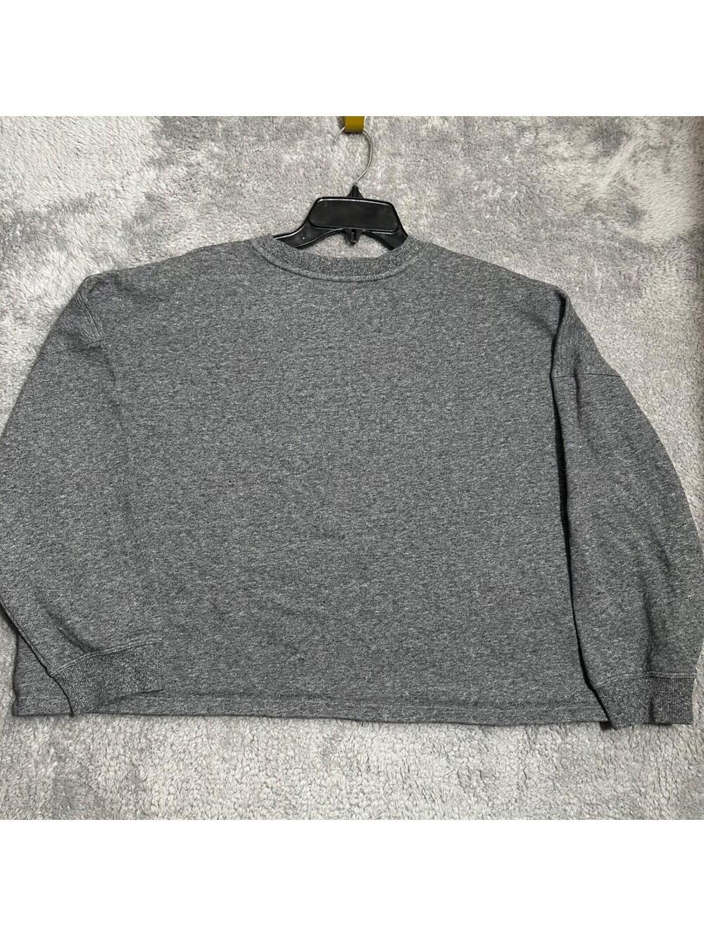 Calvin Klein Sweatshirt Womens XL Gray Logo Pullover Relaxed Cropped Crewneck - Picture 5 of 7